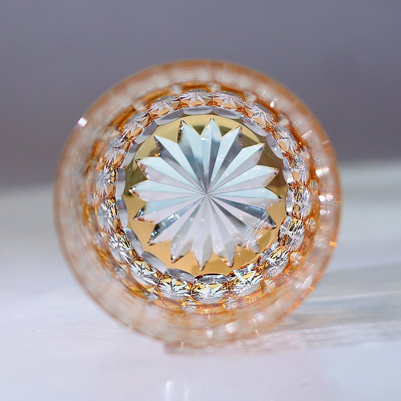 Edo Kiriko Handcrafted Sunset-Toned Crystal Glass - Image 7