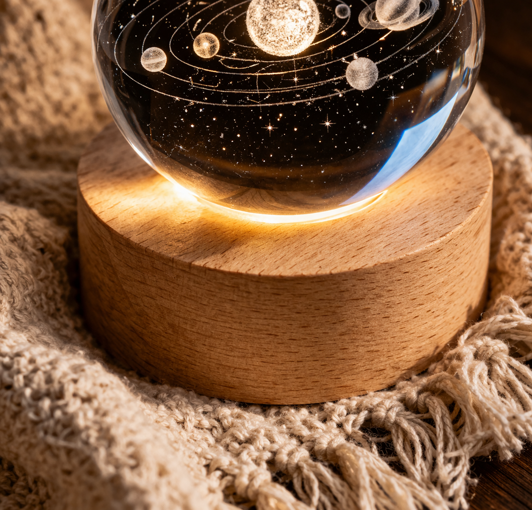 3D Crystal Ball Solar System Globe – LED Astronomy Planet Decoration - Image 4