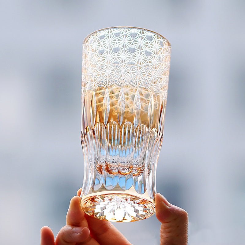 Edo Kiriko Handcrafted Sunset-Toned Crystal Glass - Image 8